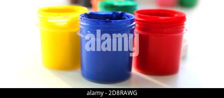 Water based paints, isolated on a white background Stock Photo