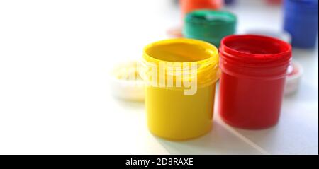 Water based paints, isolated on a white background Stock Photo
