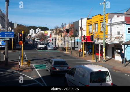 Riddiford Street, Newtown, Wellington, North Island, New Zealand Stock Photo