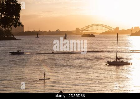 Sydney Harbour View from Milk Beach, Vaucluse, Sydney, Australia. Stock Photo