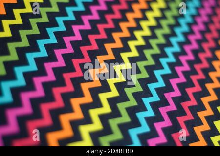 Rainbow colors in zigzag pattern close-up Stock Photo