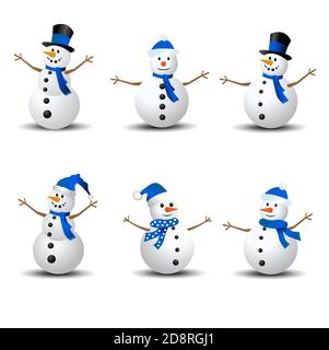 Snowman isolated on white background. Vector illustration Stock Vector ...