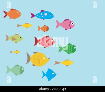 Aquarium Fishes - set of vector icons Stock Vector