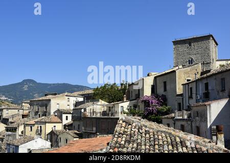 Panoramic view of Altomonte, a rural village in the mountains of the Calabria region. Stock Photo