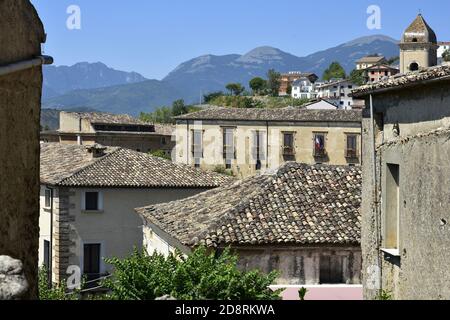 Panoramic view of Altomonte, a rural village in the mountains of the Calabria region. Stock Photo