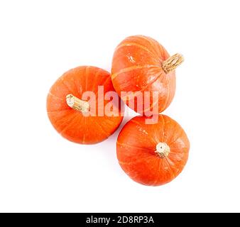 Mini pumpkins isolated on a white background Stock Photo