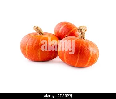 Mini pumpkins isolated on a white background Stock Photo