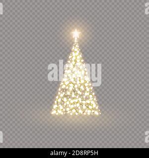 Christmas lights isolated design elements. Garlands decoration on the Christmas tree. Vector illustration. Stock Vector