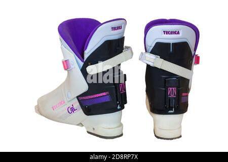 Tecnica GTL ski boots, skiing boots, isolated on white background Stock Photo