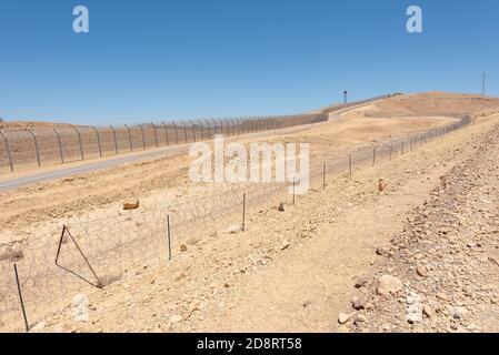 The Israeli border with Egypt in the Negev desert. Stock Photo