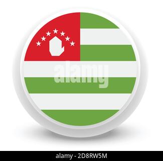 Abkhazai Flag Button Stock Vector