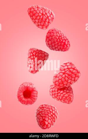 Falling fruits isolated on white background with clipping path Stock Photo