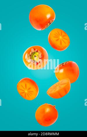 Falling fruits isolated on white background with clipping path Stock Photo