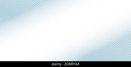 Abstract blue wave lines pattern on white background with space for your text. Banner web blue curved line template design. Vector illustration Stock Vector