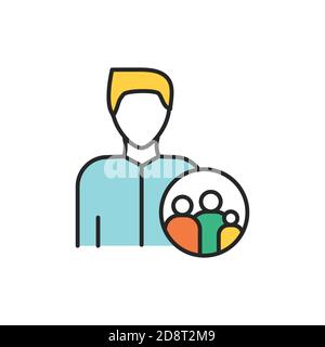 Family doctor color line icon. Subject matter expert. Stock Vector