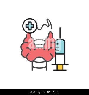 Injection treatment color line icon. Pictogram for web page, mobile app, promo. Stock Vector