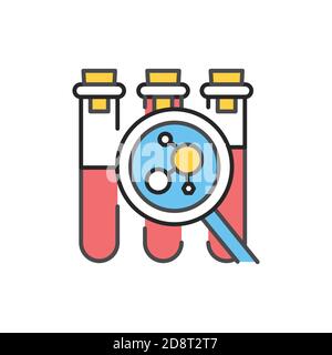 Measuring hormone levels color line icon. Pictogram for web page, mobile app, promo. Stock Vector