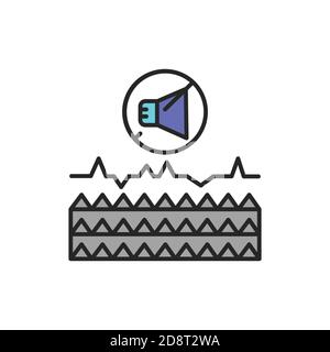 Soundproof material color line icon. Stock Vector