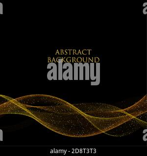 Abstract golden dust glitter wave background, vector design template. eps 10 Stock Vector