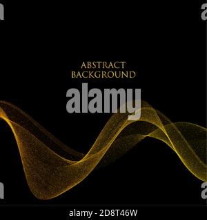 Abstract golden dust glitter wave background, vector design template. eps 10 Stock Vector