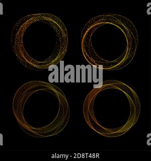 Set of shiny circles. Wave lines. Design element. eps 10 Stock Vector