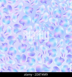 3D fluid or liquid flowing shape design element holographic pattern background. Vector illustration Stock Vector