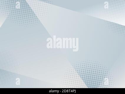 Abstract low polygon white and gray gradient background with halftone effect. 3D geometric triangles shape backdrop. Vector illustration Stock Vector
