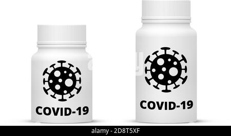 COVID-19 pills bottle Stock Vector