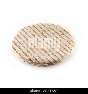 Grilled round tortillas on an isolated background Stock Photo