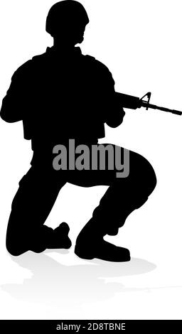 Soldier High Quality Silhouette Stock Vector