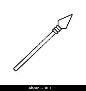 spear icon element of weapon icon for mobile concept and web apps. Thin line spear icon can be used for web and mobile. Premium icon on white Stock Vector