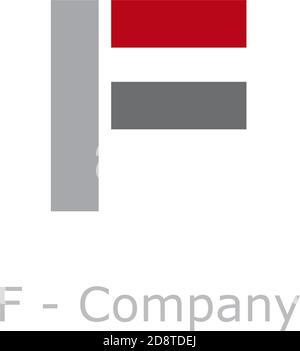 Vector sign abstract broken letter F Stock Vector