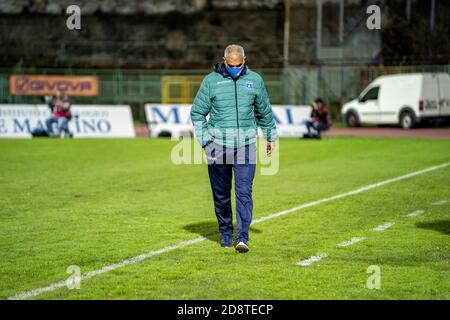 Pagani, Italy. 13th Mar, 2021. The coach Giacomo Filippi Palermo Football  Club.Serie C Championship - Marcello Torre Stadium, 30th day Group C. The  match between Paganese and Palermo ends with the final