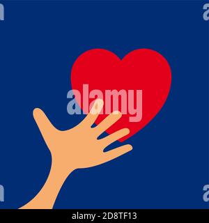 Vector illustration friends of the heart, flat design Stock Vector