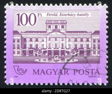 HUNGARY - CIRCA 1987: stamp printed by Hungary, shows Eszterhazy Castle, circa 1987 Stock Photo
