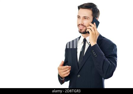 Businessman calling on phone Stock Photo