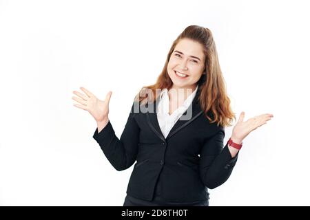 Dancing business lady Stock Photo