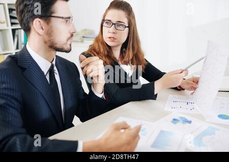 Analyzing financial data Stock Photo