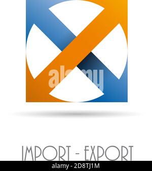 Import export icon logo sign vector outline in black and white color ...