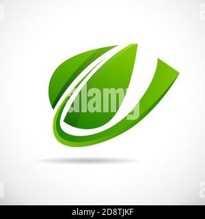 Vector sign 3d leaf Stock Vector