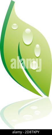 Vector sign 3d leaf Stock Vector