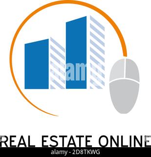 Vector sign real estate online Stock Vector