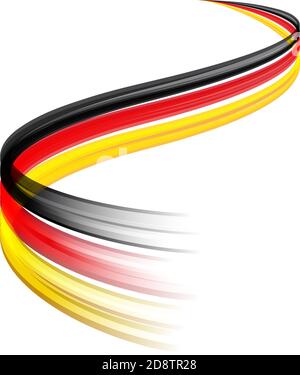 Abstract vector wake moving, dynamic german flag concept Stock Vector