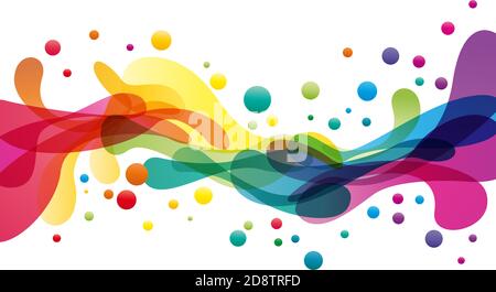 Colored splashes in abstract shape Stock Vector