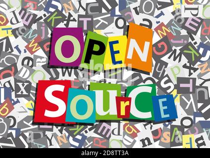 open source, anonymous message in flat design Stock Vector