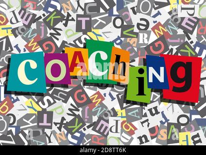 coaching, anonymous message in flat design Stock Vector