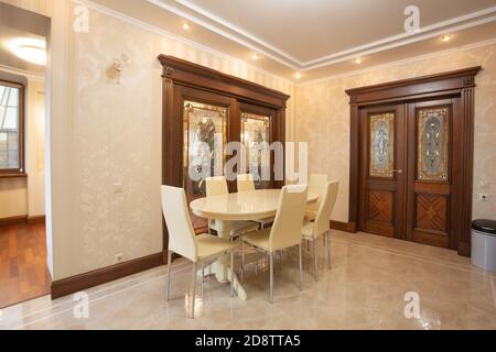 Luxury dining room interior modern apartment Stock Photo