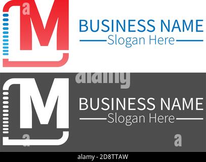 Letter M  logo icon in squares design vector Stock Vector