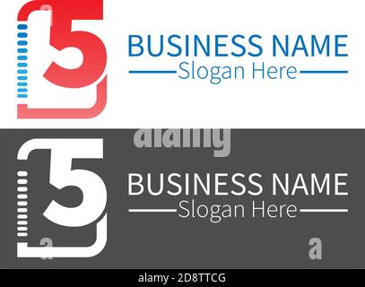 Number 5  logo icon in squares design vector Stock Vector