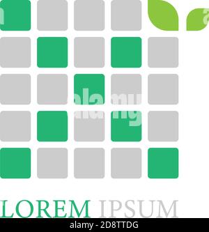 Letter X logo icon with leafs on squares design vector Stock Vector